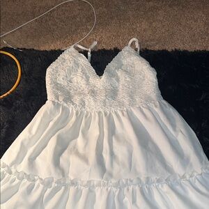 Say What? A Tiered Mini Sundress w/ V Neckline